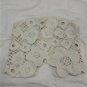 Lulu's Cream Crochet Strapless Top